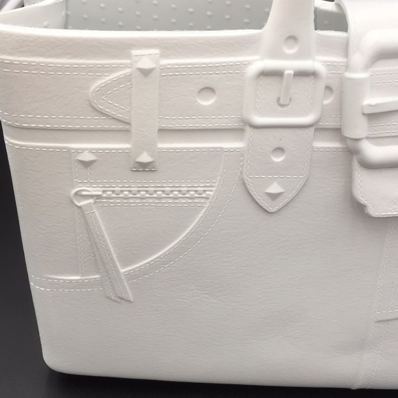 Great Bag Co. Designer Diamond White Rubber Tote Handbag Purse Rubber - Picture 16 of 16
